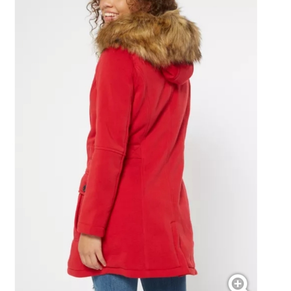 Faux Fur Hooded Fleece Coat - Picture 2 of 7